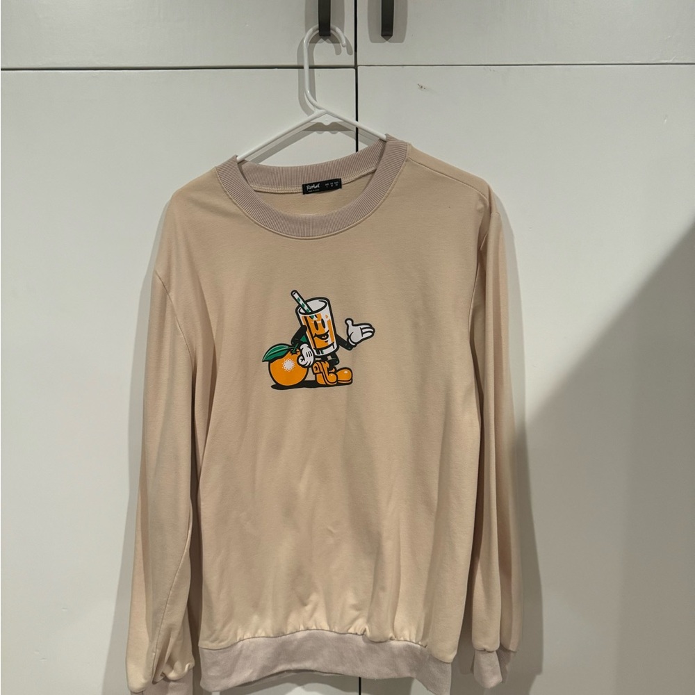 Beige Graphic Men Sweater